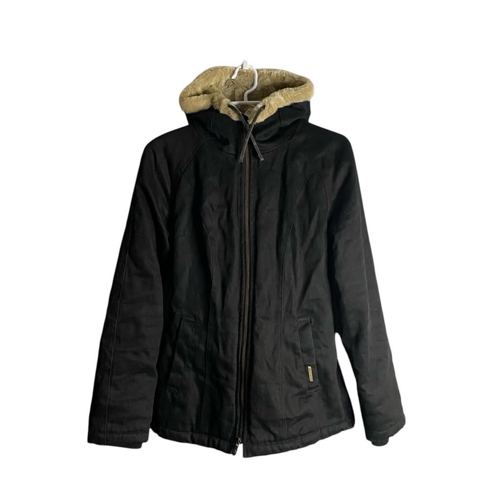 Hemp Hoodlamb Women's Black Full Zip Winter Hooded Jacket